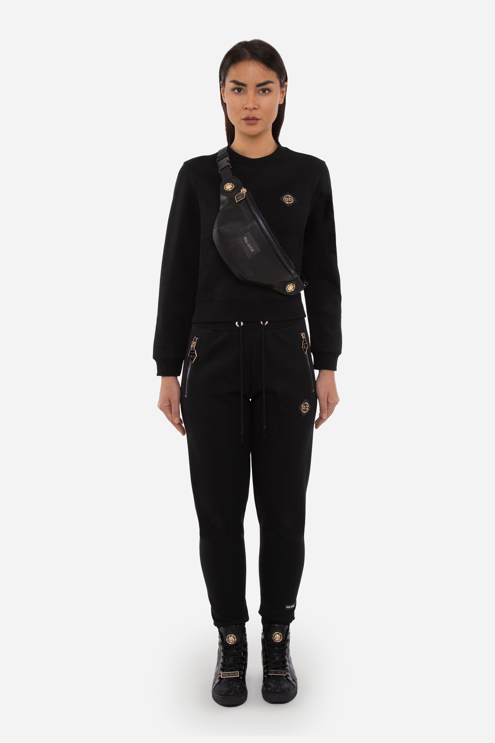 Yuki Logo Leather Belt Bag black - PAUL BALM WORLD