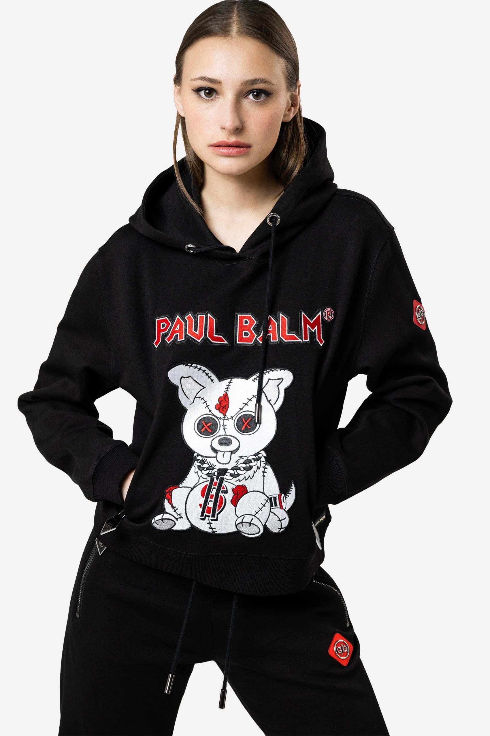 Embroidered White Teddy Hoodie - Limited to 300 - PAUL BALM WORLD