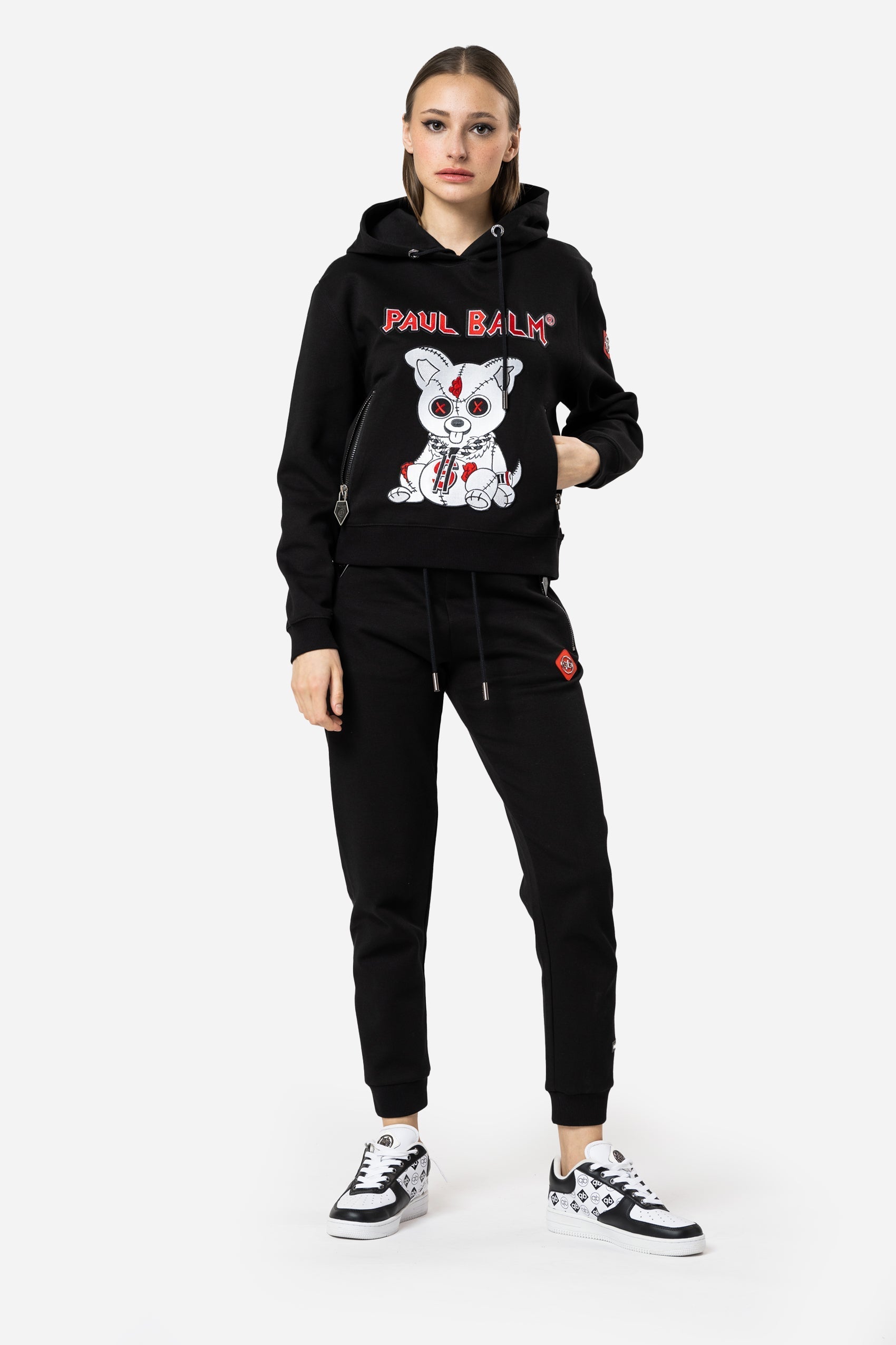 Embroidered White Teddy Hoodie - Limited to 300 - PAUL BALM WORLD